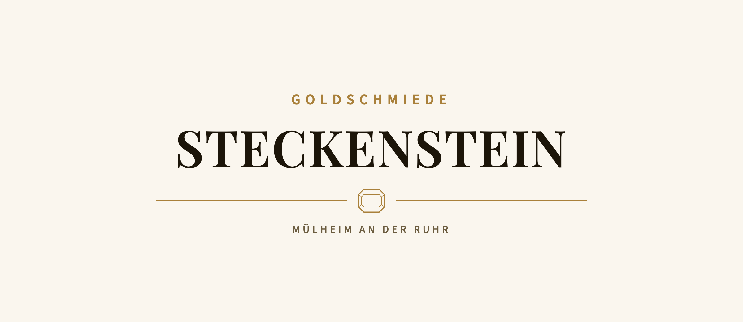Wortmarke Goldschmiede Steckenstein in Dunkel auf hellem Papier